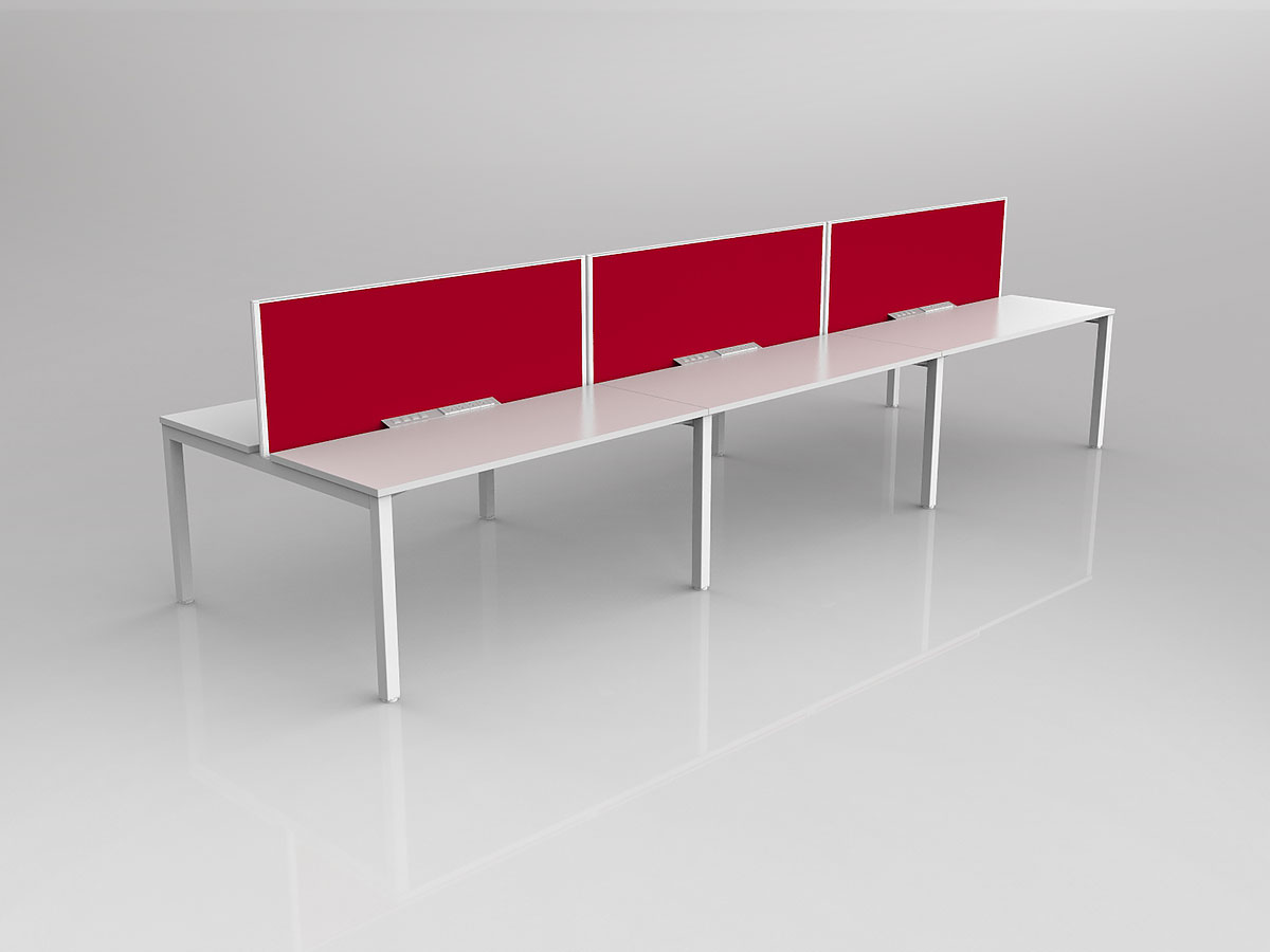 Axis 6x Users Double Sided Workspace with Screen - Image 5