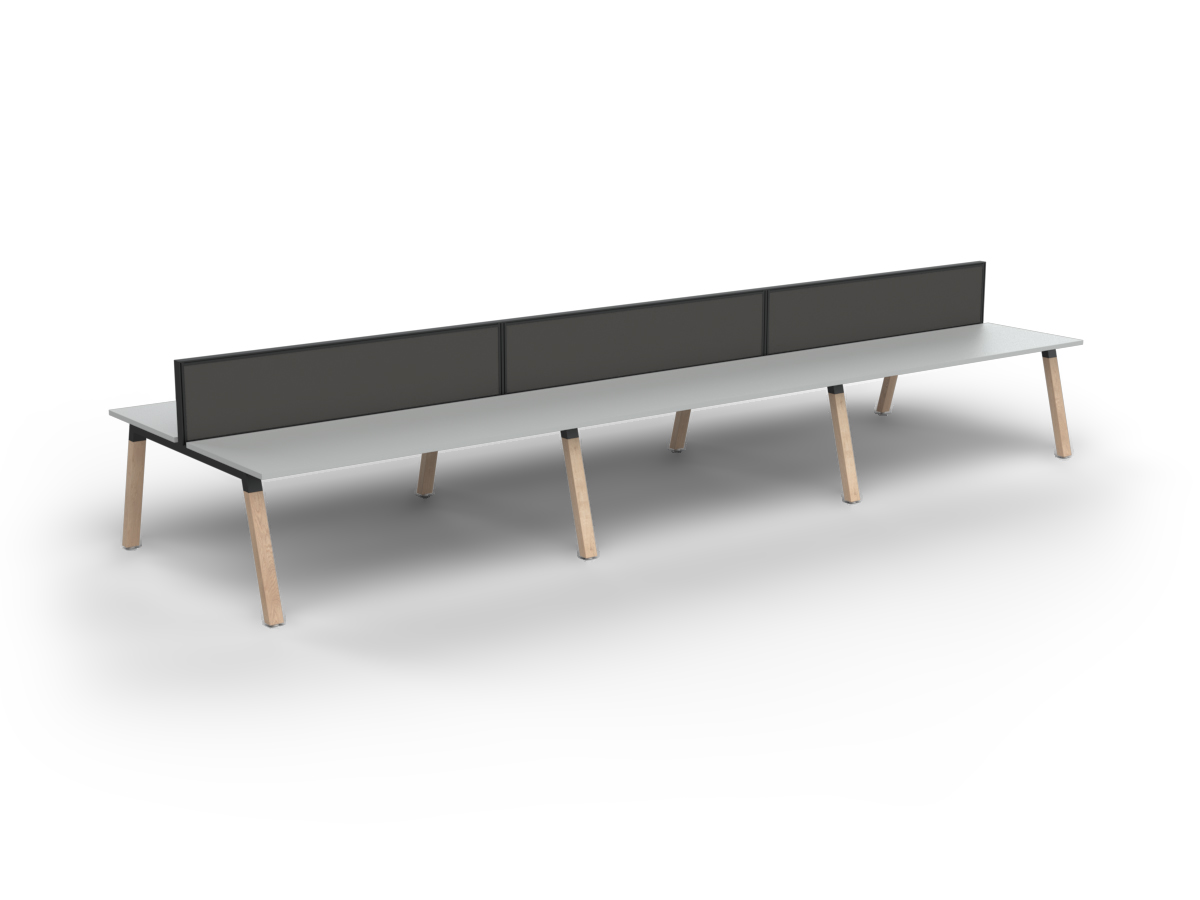 Plantation 6x Users Double-sided Desk with Studio 50 Screens
