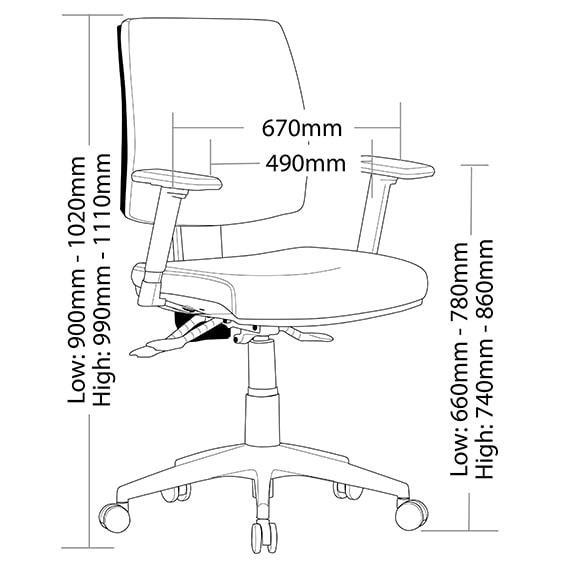 Click Task Chair with Arms - Image 6