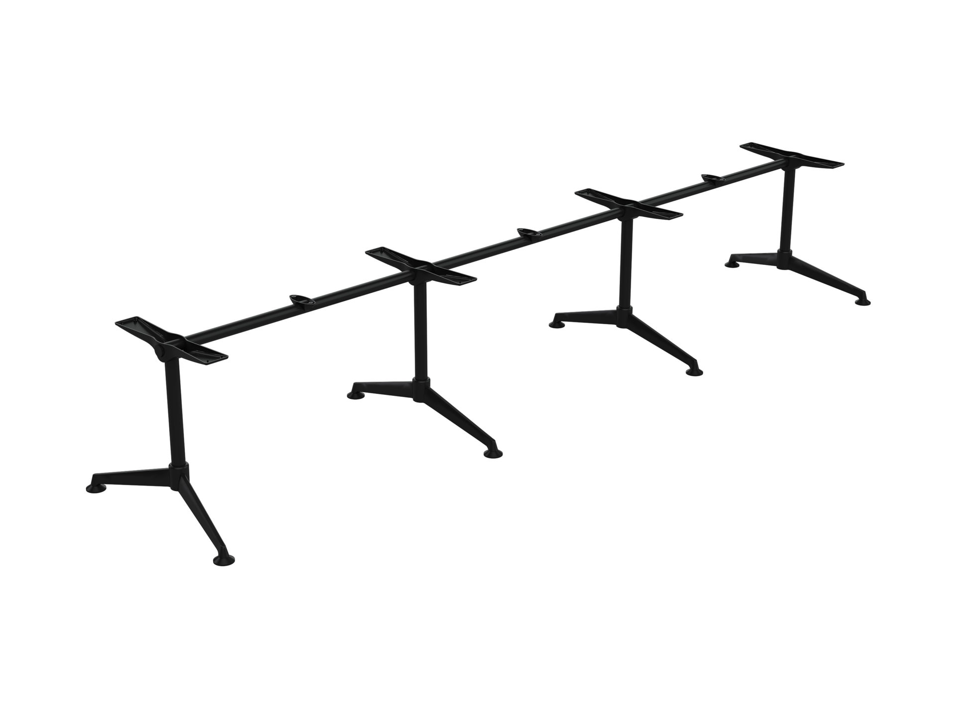 Modulus All Black Single Collar Leg, Triple Span Table Frame