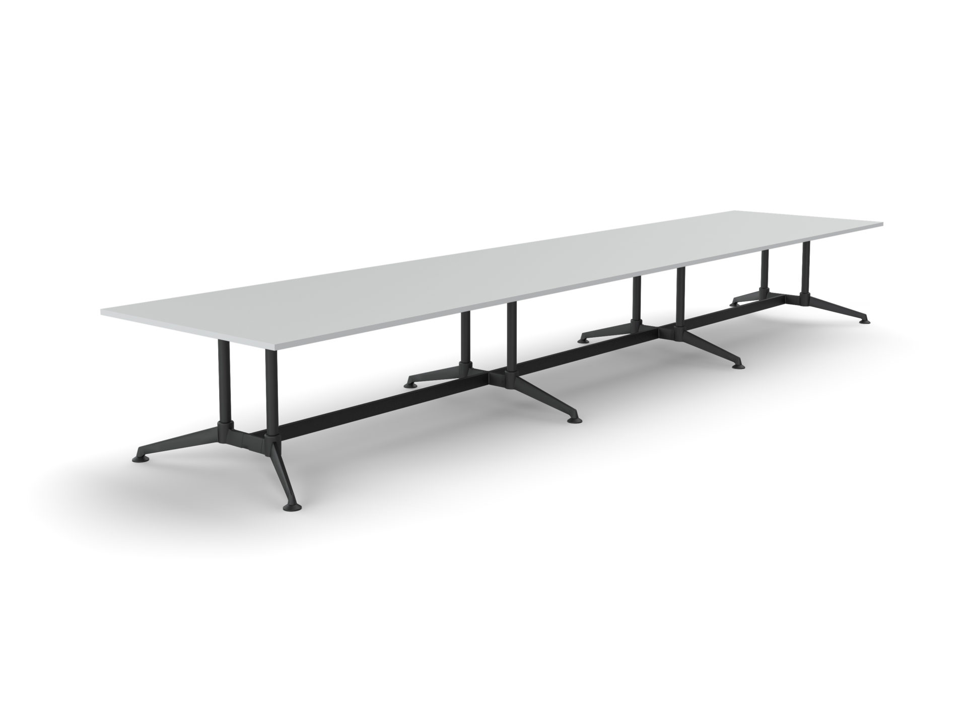 Modulus All Black Twin Post, Collar Leg Meeting/Boardroom Table