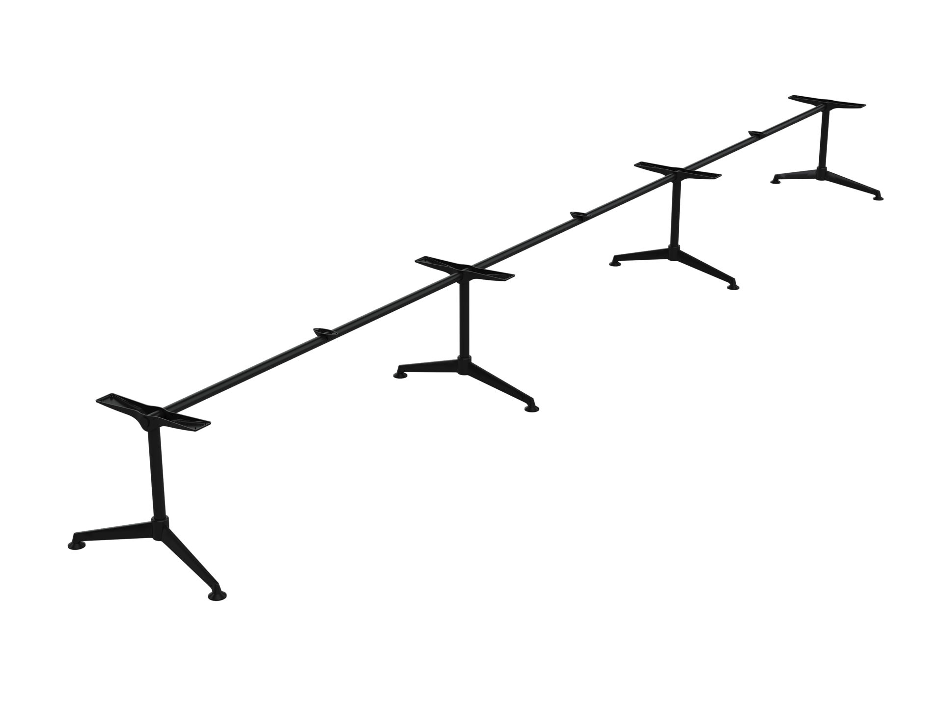 Modulus All Black Single Collar Leg, Triple Span Table Frame - Image 2