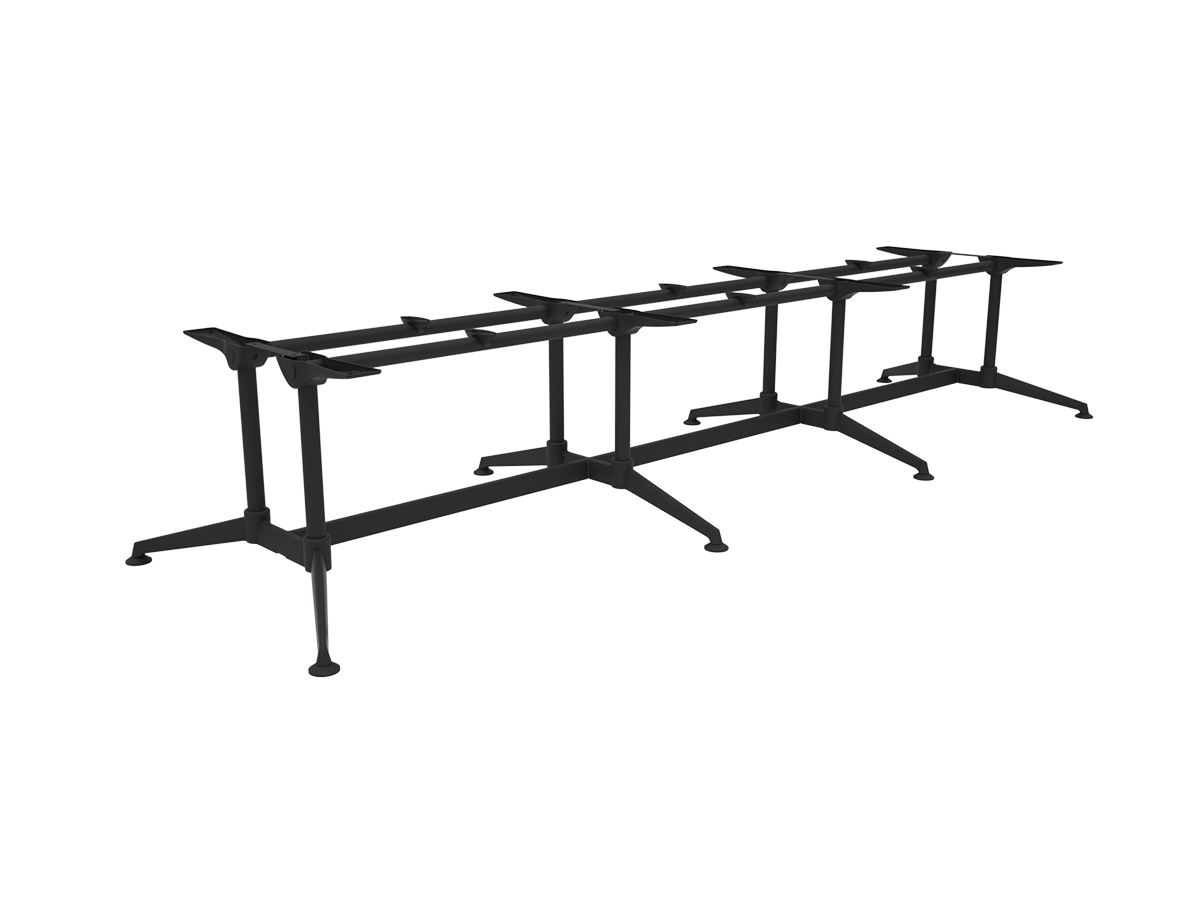 Modulus All Black Twin Post, Collar Leg Double Span Table Frame