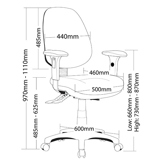 P350 Task chair with Arms - Image 3