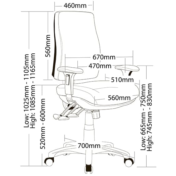 Spot Task Chair with Arms - Image 3